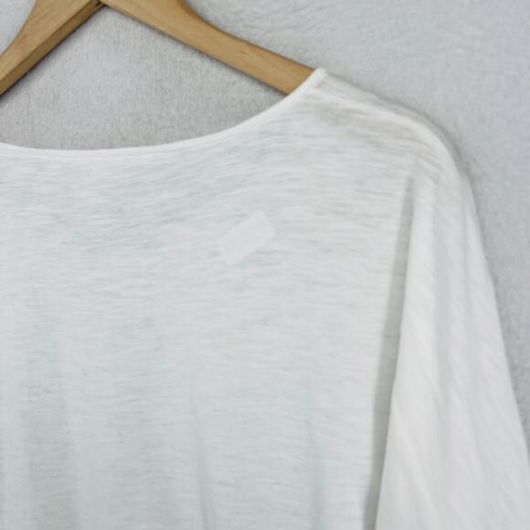 EILEEN FISHER Top XS Tunic Organic Cotton Jersey V-Neck 3/4 Sleeve White - Picture 10 of 15